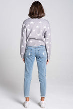 Load image into Gallery viewer, Distressed Star V Neck Drop Shoulder Sweater