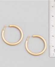 Load image into Gallery viewer, Gold Matte Chunky Hoop Earrings