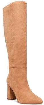 Suede Slouchy Stacked Heel Boot