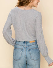 Load image into Gallery viewer, Scoop Neck Long Sleeve Thumb Hole Crop Top