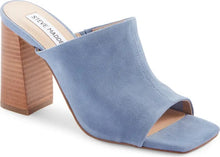 Load image into Gallery viewer, Square Toe Suede Stacked Wooden Heel Sandal