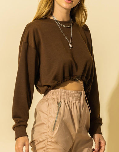 Crew Neck Toggle Sweatshirt