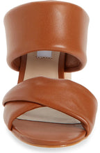 Load image into Gallery viewer, Stacked Heel Grasscloth Twist Leather Sandal