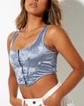 Load image into Gallery viewer, Stretch Satin Velvet Rose Corset Crop Top