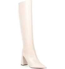 Load image into Gallery viewer, Leather Pointy Toe Block Heel Boot
