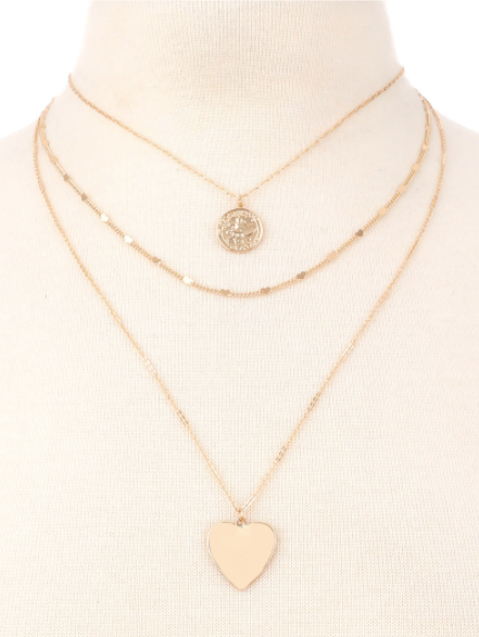 Layered Heart Necklace