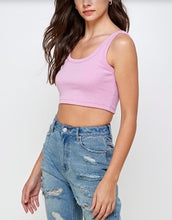 Load image into Gallery viewer, Ribbed Jersey Tank Crop Top