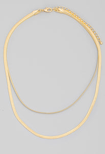 Double Herringbone Layer Necklace