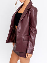 Load image into Gallery viewer, Eco Leather 1 Button Blazer