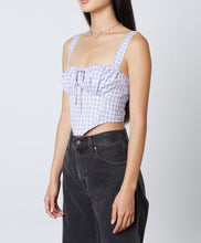 Load image into Gallery viewer, Key Hole Corset Peasant Crop Top