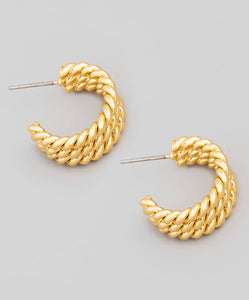 Triple Twist Hoop Earrings