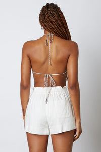 Linen High Waist Drawstring Shorts