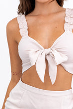 Load image into Gallery viewer, Tie Ruffle Strap Crop Top