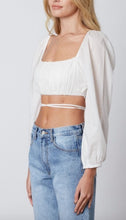 Load image into Gallery viewer, Peasant Tie Square Neck Crop Top