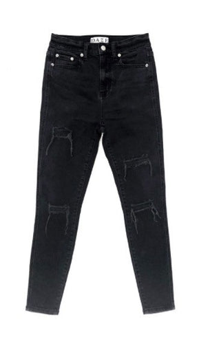 High Waist Distressed Vintage Skinny Jeans