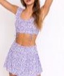 Floral Double Ruch Tie Crop Top